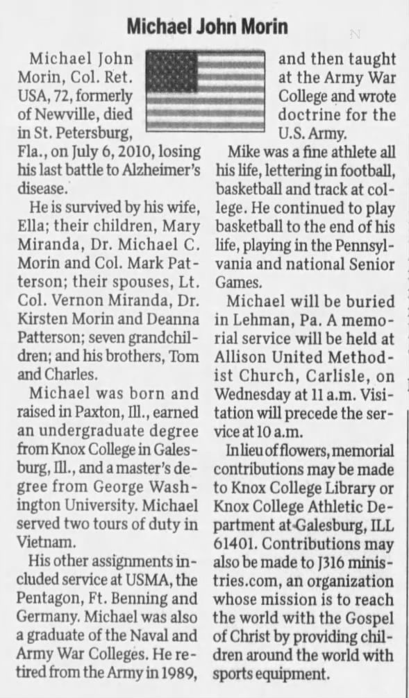 Col. Ret. Michael John Morin